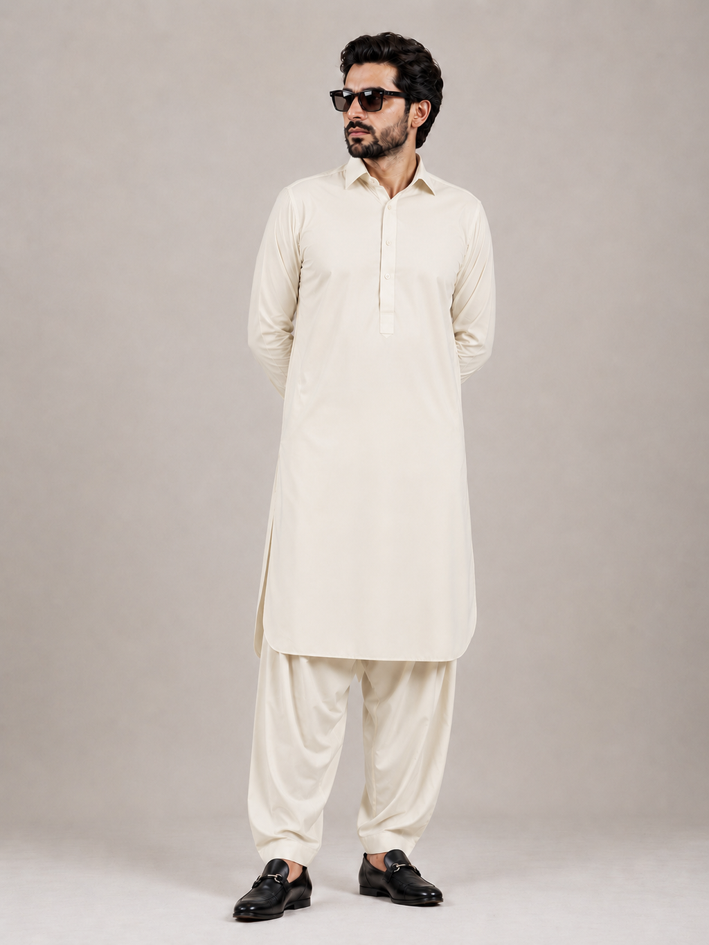 Wash & Wear Off-White Premium Quality